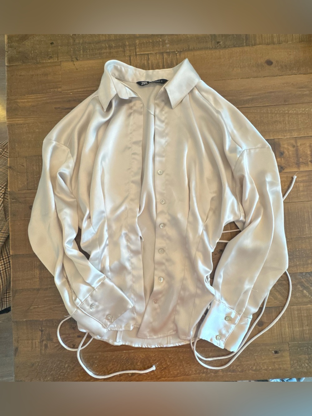 ZARA Satin Effect‎ Button-Up Blouse